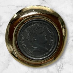 Vintage emperor Napoleon coin brooch pin scarf pin academia